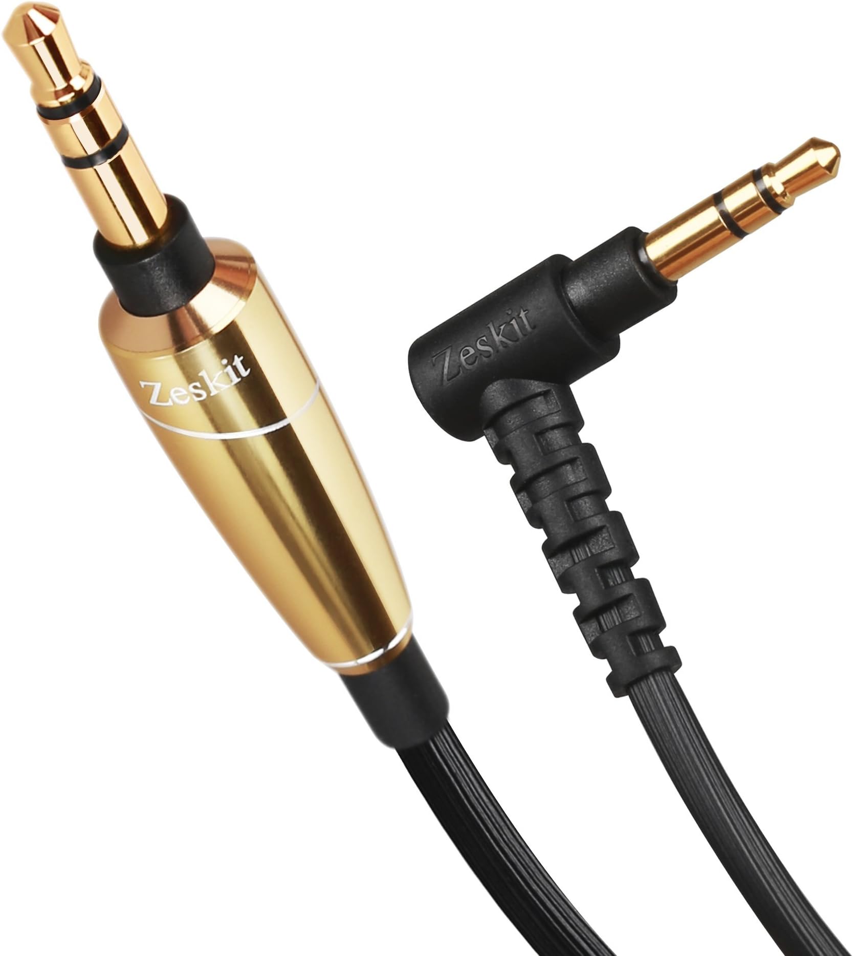 Zeskit3.5mm Jack Stereo Audio Cable with Silver Plated Copper Conductors for Lossless Audio, for Speakers Headphones AUX Audio Recording (Gold)