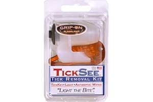 Tipsee Light Ticksee Tick Removal Kit, Tick Remover for Humans and Pets, Original Tick Key Removal Tool with Glo-N-Dark LED Light and Magnifier