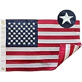 STREBAN Boat Flag - 12x18 Inch American Flag, Heavy Duty 210D Nylon, Embroidered Stars, Sewn Stripes, Brass Grommets