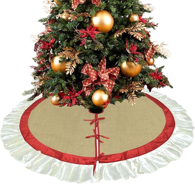 Weihnachtsbaum Rock Weihnachtsbaum Decke Neujahr Dekoration Baum Decke Leinen Rund Luxus Weich Ruschen Klein Gross Amazon De Bekleidung