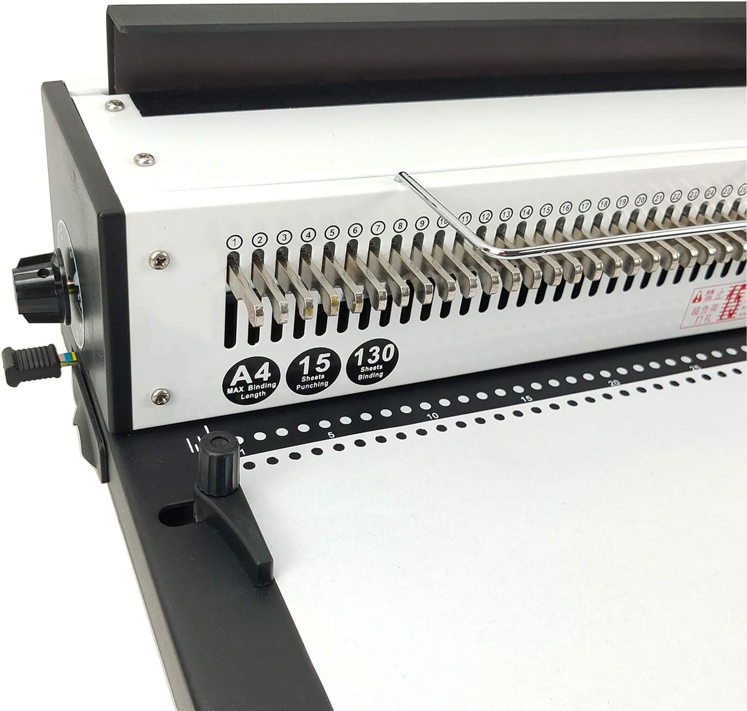 Rayson TD-1500B34R Binding Machine, Round Holes, 3:1 Pitch Wire-O Binder Punch 15 Sheets/Bind 130 Sheets with Sturdy Metal Construction : Office Products