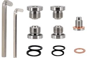 abczok 5 PCS Stainless Steel Magnetic Front Differential Rear Transmission Oil Drain Fill Plug Kit, fits Polaris General Rzr Ranger Scrambler Sportsman Replace 7052306 2203738 2203739 3234756 3234755