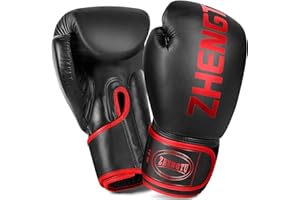 ZHENGTU Boxing Gloves Kickboxing Muay Thai MMA Pro Grade Sparring Training Fight Gloves for Men & Women