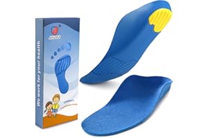 Ailaka Kids Orthotic Cushioning Arch Support Shoe Insoles, Children Pu Foam Inserts for Flat feet, Plantar Fasciitis, Feet Heel Pain Relief Blue