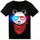 Sound Activated LED T-Shirt, Glow in The Dark Light Up Shirt for Men, Neon Shirt for Rave, Glow Party, Concert, Halloween