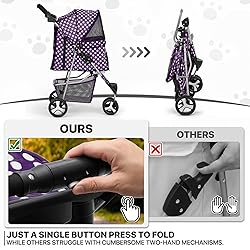 MoNiBloom 3 Wheels Pet Dog Cat Stroller for Small