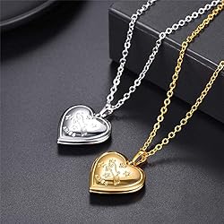 U7 Locket Necklace That Holds Pictures Platinum