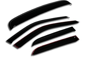 TUNINGPROS Car Rain Guard & Sunroof | Outside Mount Window Visor Side Deflectors | Waterproof Sunroof Cover Rain Shields Compatible with 2009-2015 Nissan Maxima Sedan | 5 Pcs Set, WSV-346, Dark Smoke