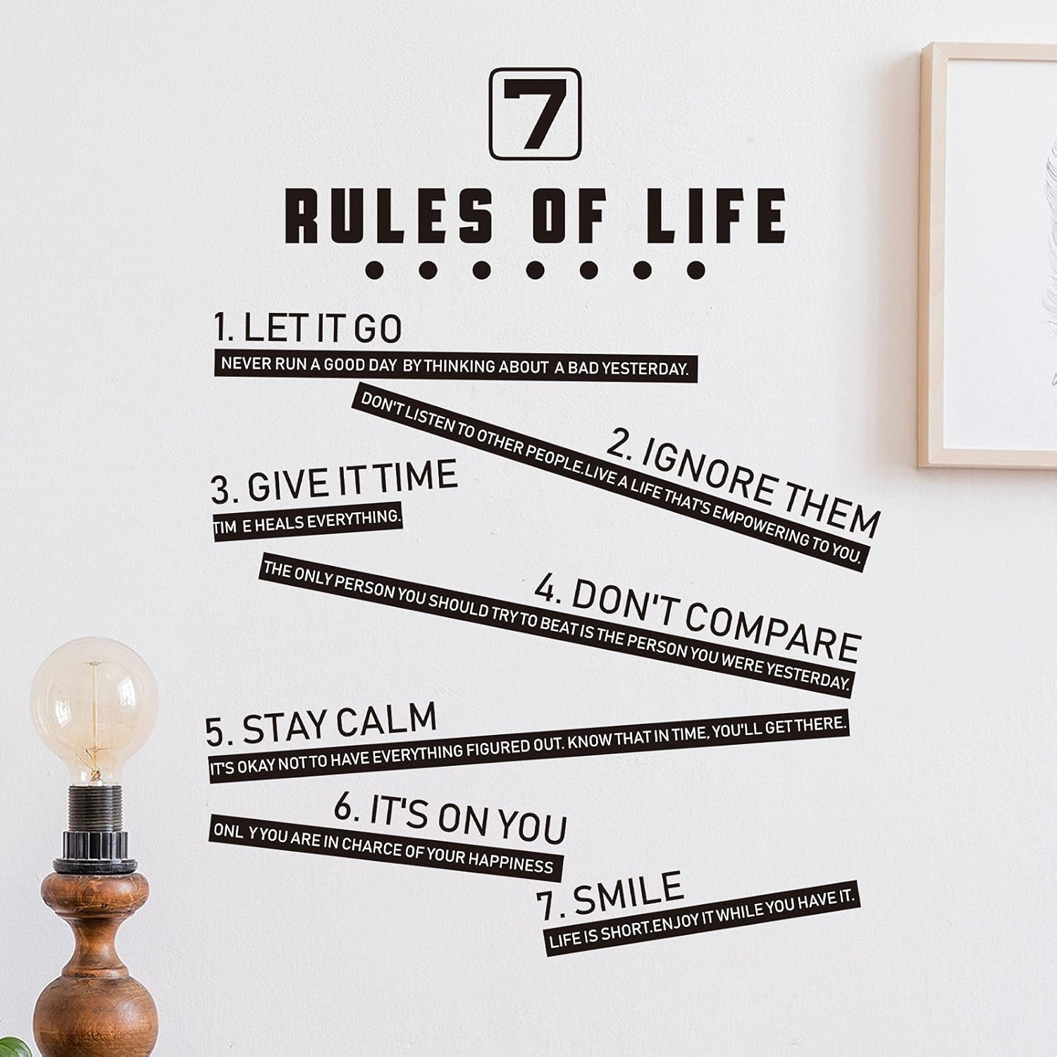 7 Rules of Life Inspirational Wall Decals Inspirational Vinyl Wall