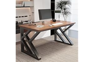 Home Office Desks Workstation Computer Desk with K-Shaped Legs & Thick Frame - for Work, Gaming & Study 100CM/40-inch Retro O