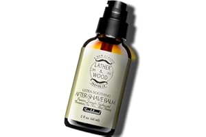 LATHER & WOOD SHAVING CO Best After-shave Balm, Sandalwood Scent, Premium Aftershave Lotion, Soothes and Moisturizes Face after shaving, Does Not Dry The Skin, Eliminates Razor Burn For A Silky Smooth Finish …