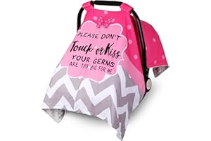 Metplus 2 in 1 Writing Style Baby Car Seat Cover, Car Seat Canopy for Babies, Mom Multiuse Nursing Cover, Minky Baby Carrier Covers, Newborn Boy Girl, Peekaboo Opening