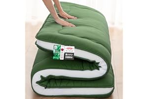 Auemtyn Japanese Floor Mattress, 4" Japanese Futon Mattress, Foldable & Portable Shiki Futon (shikibuton), Roll Up Thicken Sleeping Tatami Mat Sleeping Pad for Camping (Green, 39 x 80)