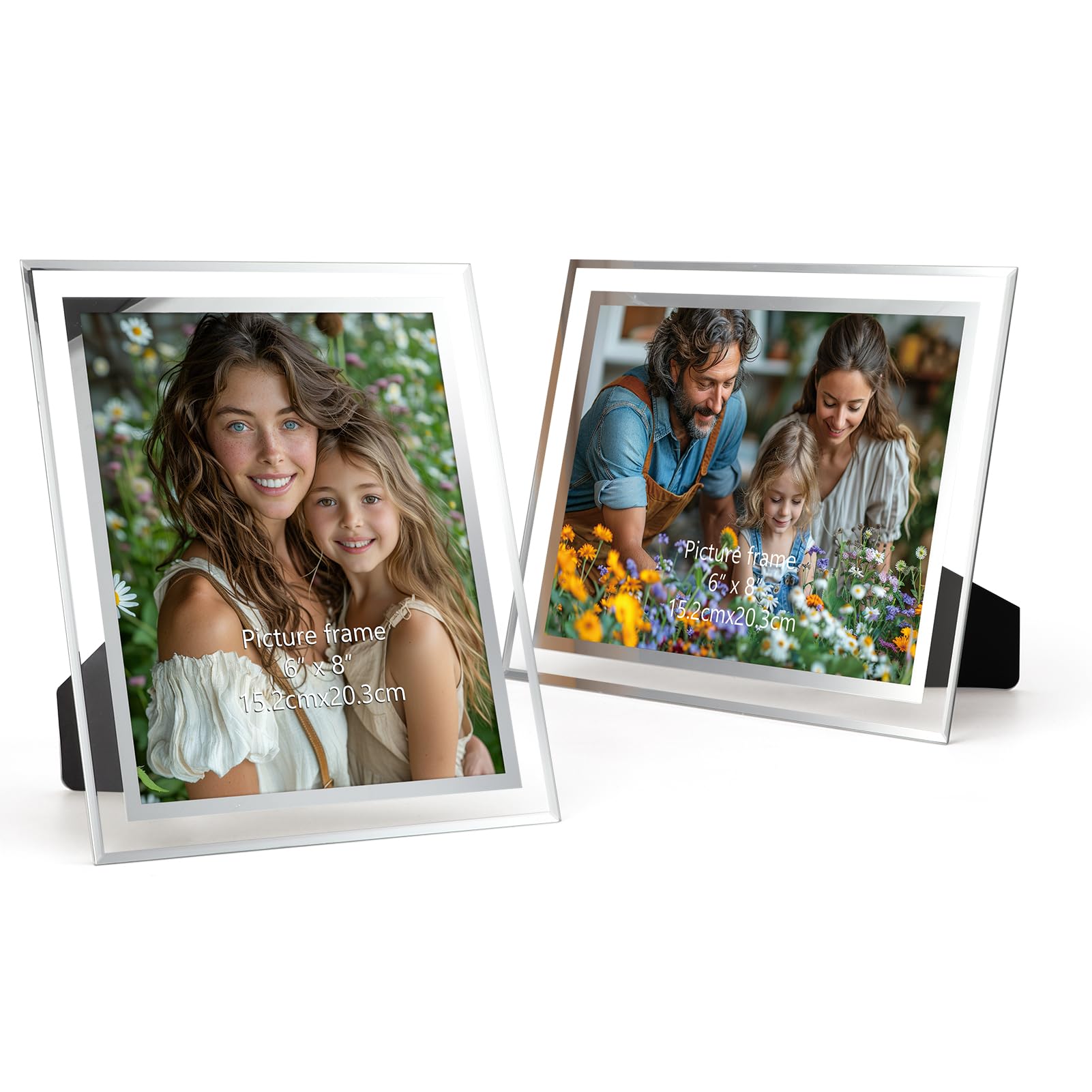 PETAFLOP Photo Frames 8x6 Inch (15x20 cm) Glass for Family Office Table Decorations Set of 2 — image 1