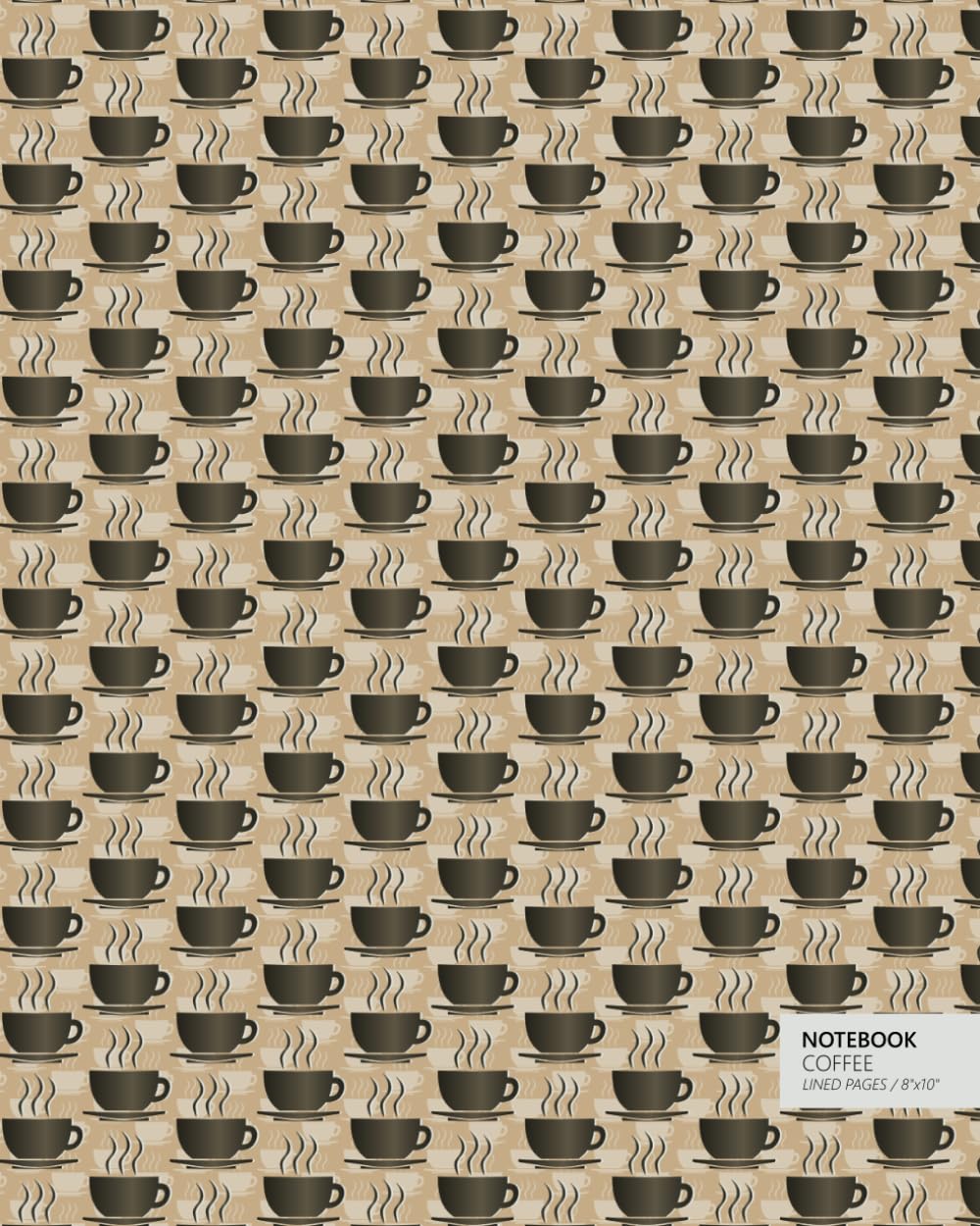 Coffee Notebook: (Latte Edition) Fun notebook 192 ruled/lined pages (8x10 inches / 20.3x25.4 cm / Large Jotter)