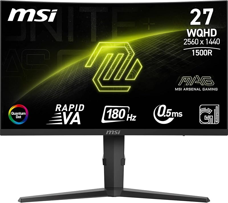 MSI MAG 275CQRF QD E2 27 Inch WQHD Curved Gaming Monitor 180 Hz