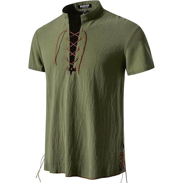 Chemise Pirate Viking Médiévale Pour Homme - Style Renaissance, Manches Longues à Lacets, Coton Respirant