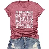 LuxLass Travel Shirts for Women Adventure T-Shirt Traveling Themed Tee Tops