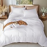 LBRO2M Ultra Soft Duvet Cover 3 Pcs Microfiber Duvet Cover Set Durable Lightweight Comforter Cover for All Year Round (Queen White)