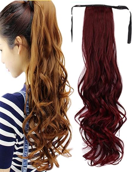 Amazon Com Barran Thick Drawstring Ponytail Piece Clip In Long
