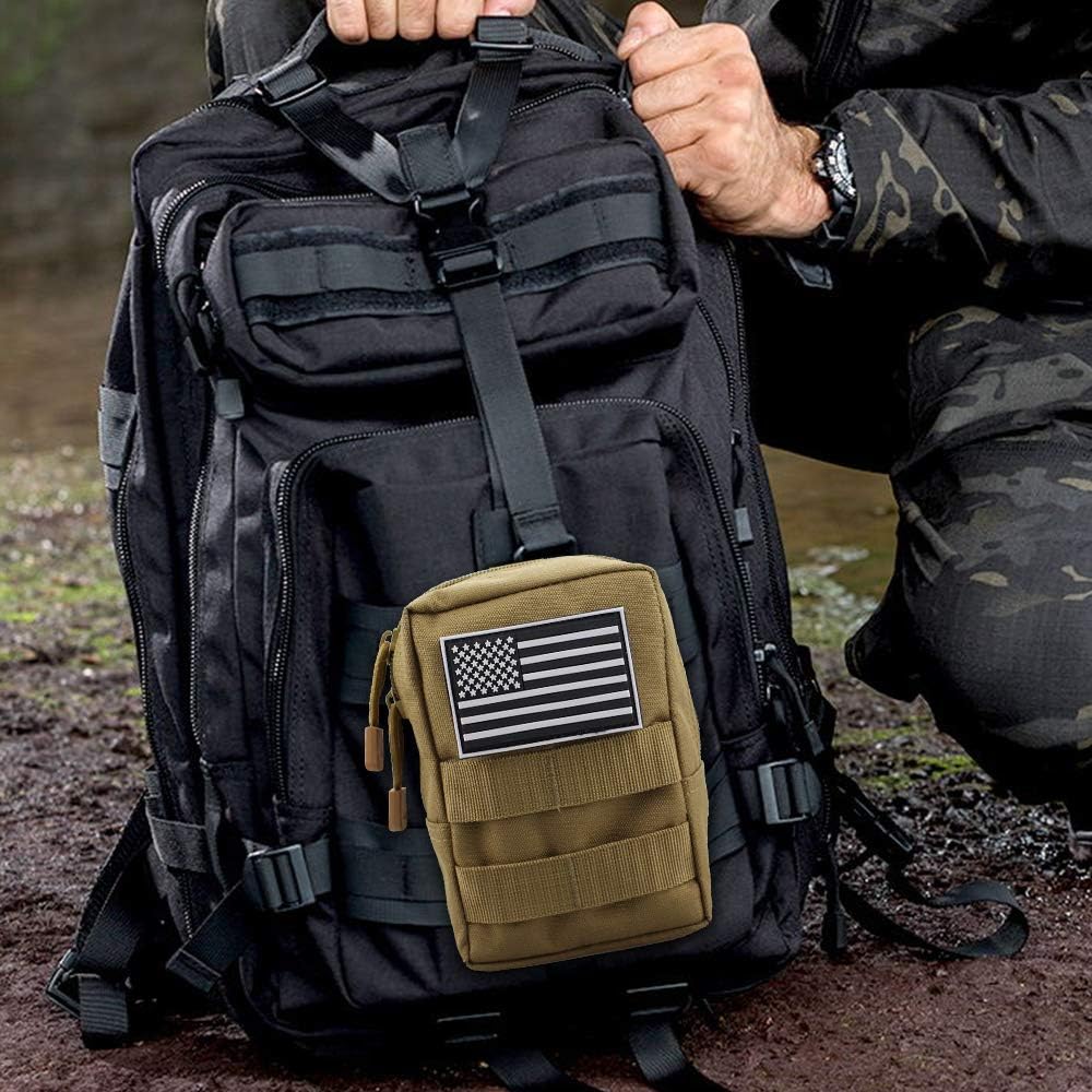 Monoki Molle Pouches, 2 Pack Tactical Waist Bag Water-Resistant EDC Small Pouch Bags with D-Ring Hooks : Sports & Outdoors