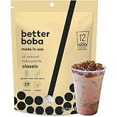 Better Boba Tapioca Pearls 8 Oz | Classic Kosher Brown Sugar Boba Pearls - Non-GMO, Vegan, Gluten-Free - 12 Servings | Boba B
