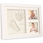 Baby Hand and Footprint Kit - Quick Dry Clay Baby Footprint Kit, Newborn Keepsake, Nursery Picture Frame for Boys, Girls, Per