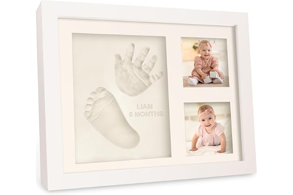 Baby Hand and Footprint Kit - Quick Dry Clay Baby Footprint Kit, Newborn Keepsake, Nursery Picture Frame for Boys, Girls, Per