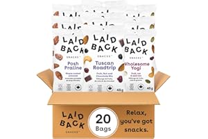 Laid Back Snacks | Dry Roasted Sweet Snack Mix - Mini Bags Variety Pack, 20 x 45g - Healthy Snacks, Party, Office & Family Sn