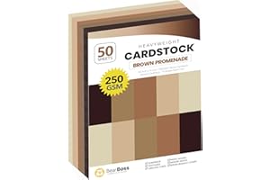 BearBoss Brown Cardstock Paper 8.5x11 50 Sheets, Heavyweight 92lb Cover for Crafts DIY Cards Making