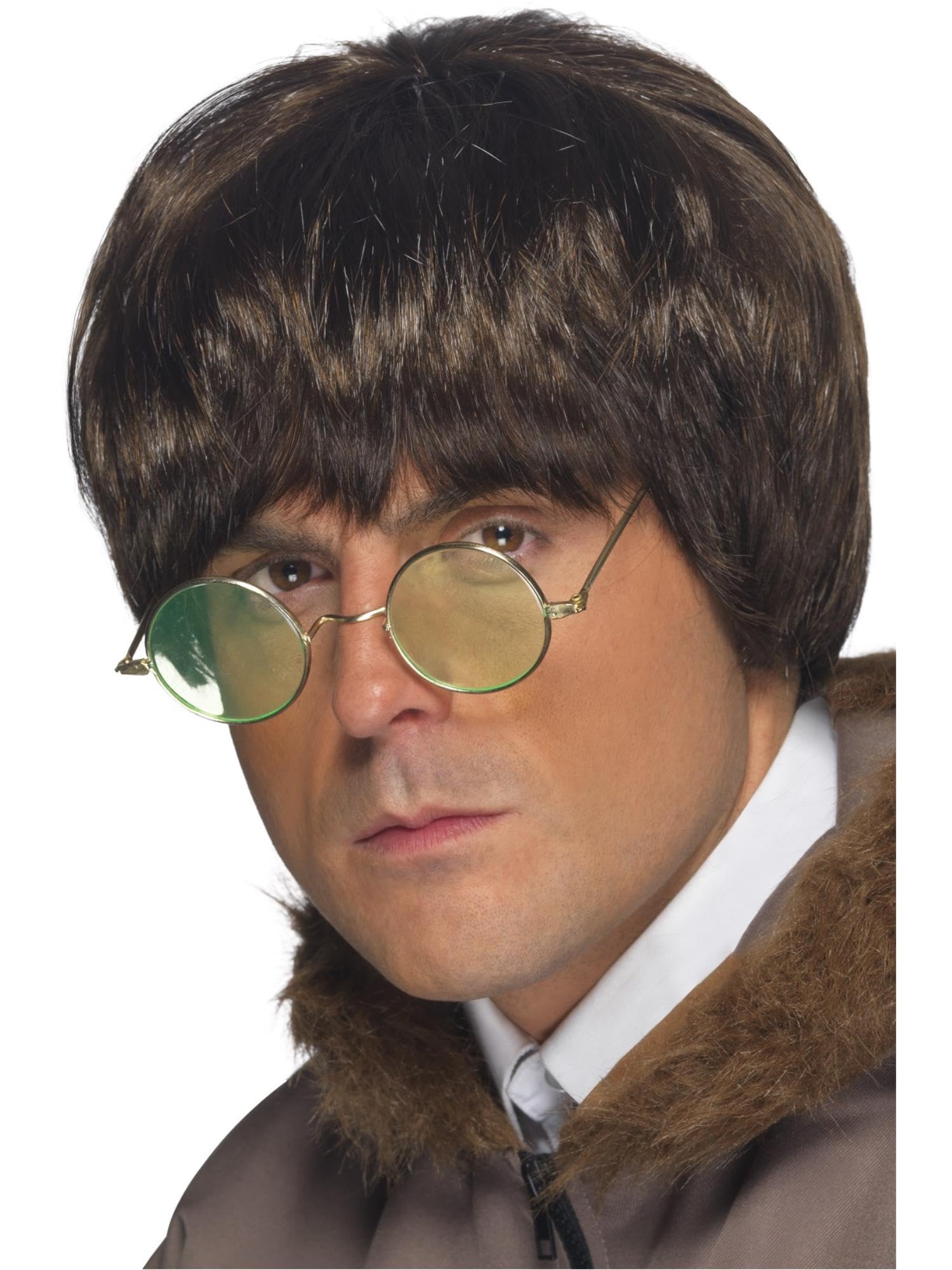 Smiffys Britpop Wig, Brown , 1990's Fancy Dress, Adult Dress Up Wigs