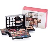 JasCherry 39 Colors Make-up Palette Multi-purpose Cosmetic Storage Beauty Case Professional Contain Eyeshadow Blusher Lip Gloss Eyebrow Powder Makeup Stick Brush #5