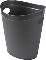 Addis Plastic Waste Paper Bin 12 Litre Metallic Silver 27x26x34 cm