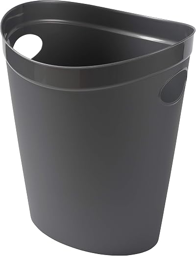 Addis Plastic Waste Paper Bin 12 Litre Metallic Silver 27x26x34 cm