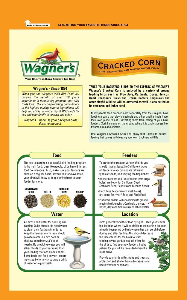 Wagner's 18542 Cracked Corn Wild Bird Food, 10-Pound Bag