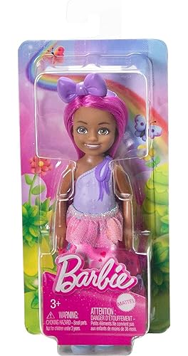 Barbie Dreamtopia Chelsea Royal Doll with Pink Hair, Purple Bow - Main Image