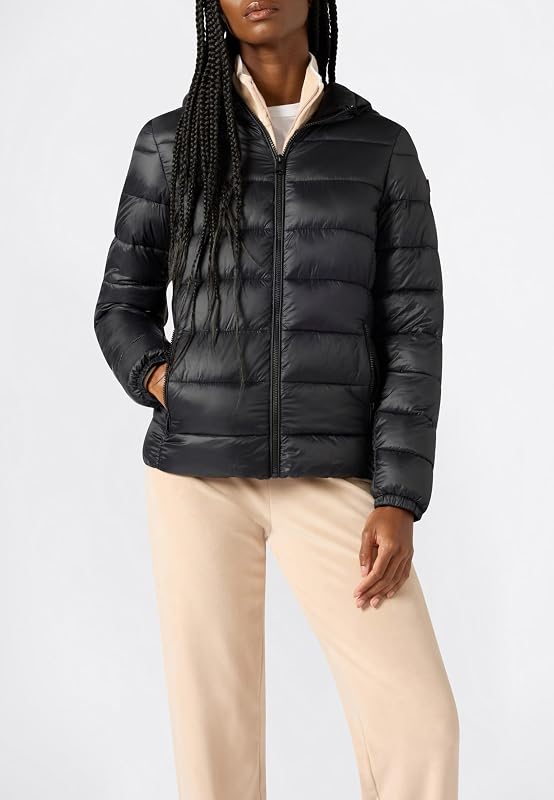 Legacy - Giacca leggera da donna, con cappuccio, in poliestere, XL, colore: nero, Nero, XL