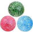 Entervending Stress Ball - Squishy Ball Set of 3 - Random Colors Confetti Squeeze Balls - 2.75 Inch Gel Stress Balls for Kids - Stress Relief Toys - Anti Stress Ball Pack - Fidget Squishy Ball
