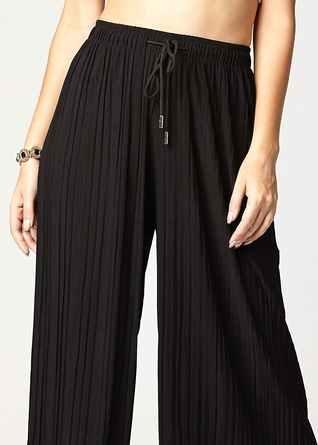 Regular and Plus Sizes Premium Stretch Palazzo Pants for Women High Waisted Micro Pleated