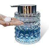 Glass Hand Foaming Soap Dispensers with Silver Pump Refillable Hand Soap Dispenser for Bathroom Kitchen (1Pack-D887)
