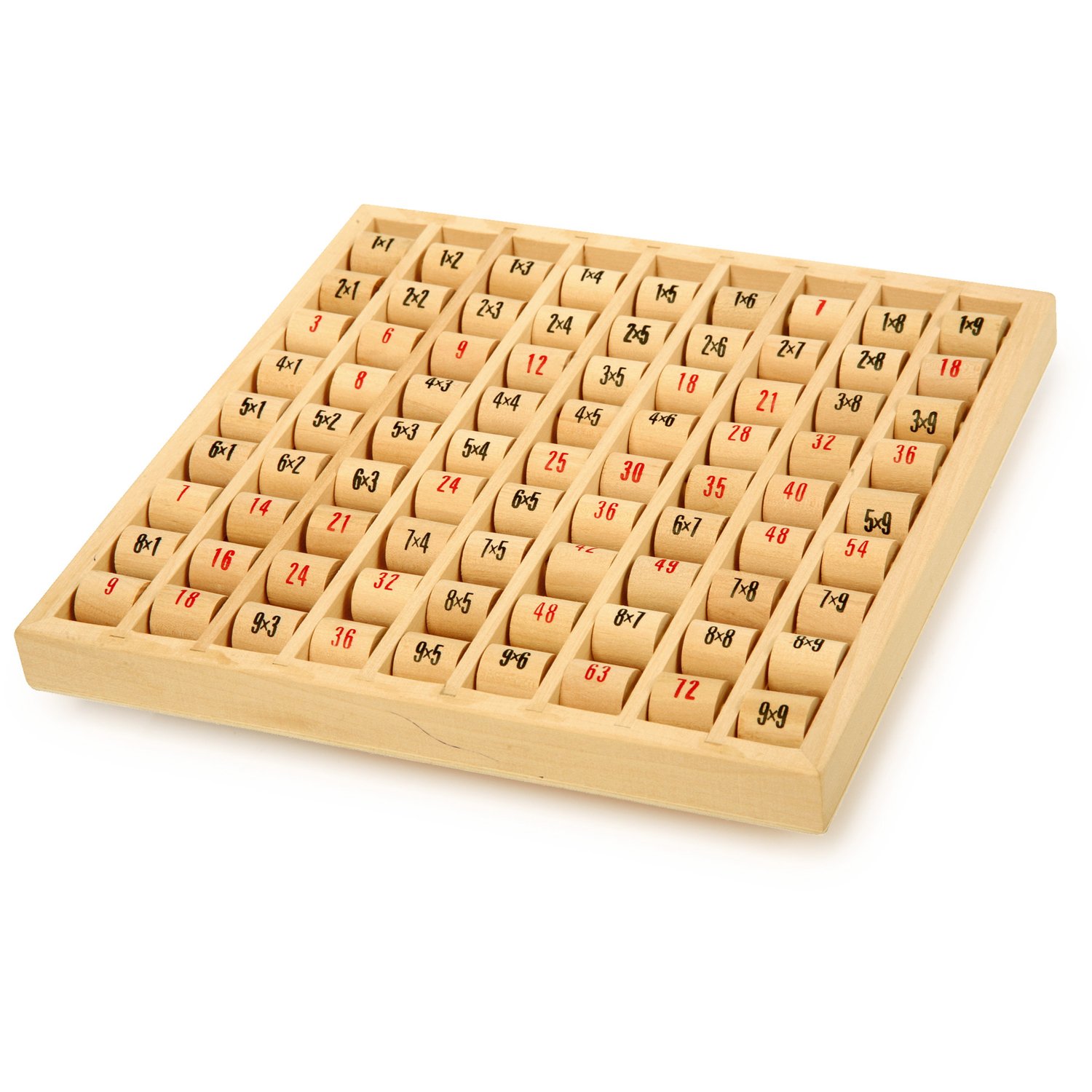 Small Foot 11059 Multiplication Table Made of Wood, Learning Game for The Elementary School, Calculating Board with self-Control Toys, Multicolored