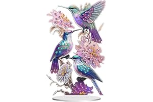 hyzsj DIY Diamond Desktop Ornament Hummingbird, Crystal Diamond Art Painting Tabletop Ornaments Single Sided, Diamond Ornament for Adult Beginner Home Office Decor Crafts Gift
