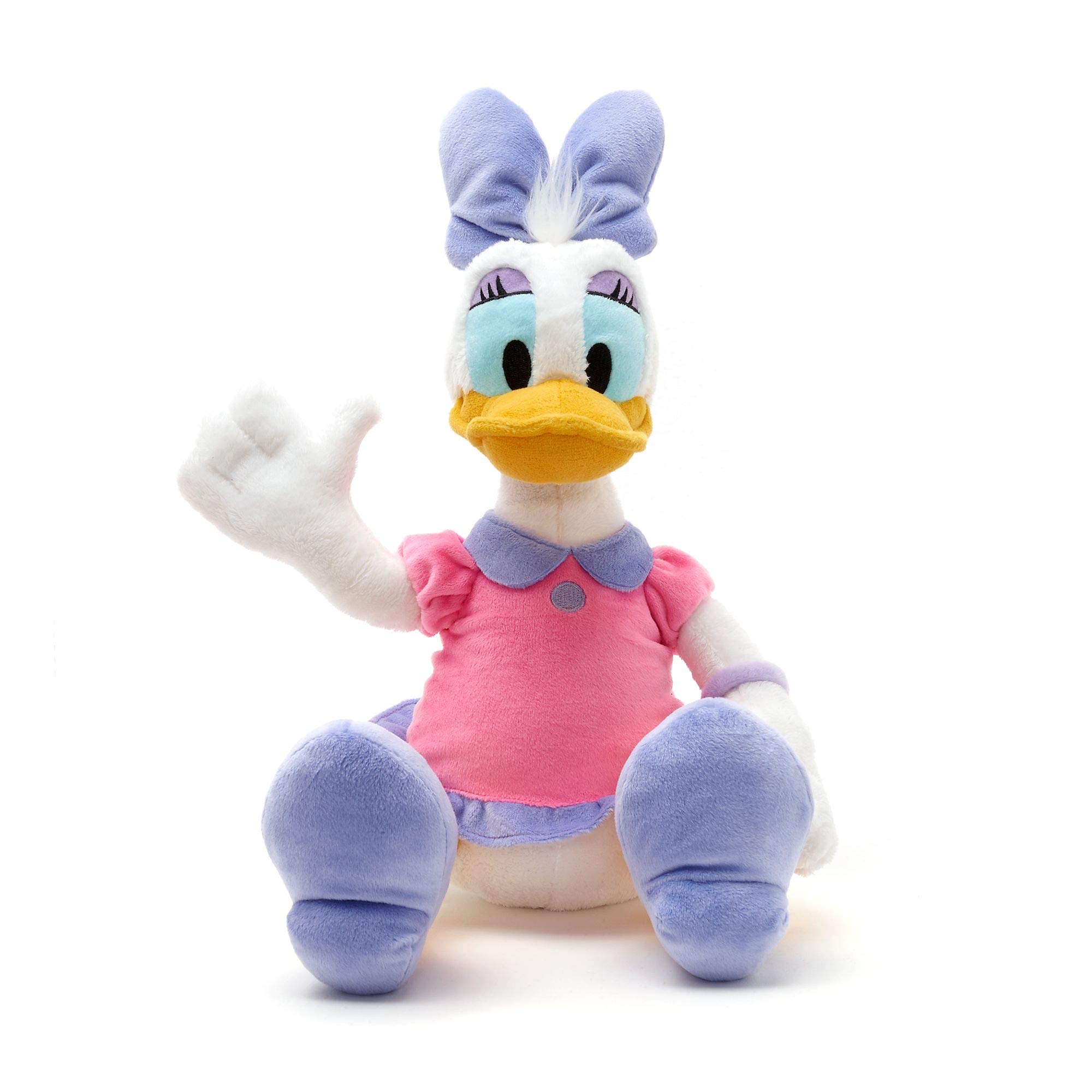 Disney Store Official Daisy Duck Medium Soft Plush Toy, 45cm/18”, Iconic Cuddly Toy Character in Pink and Purple Dress with Embroidered Eyes, Suitable for All Ages