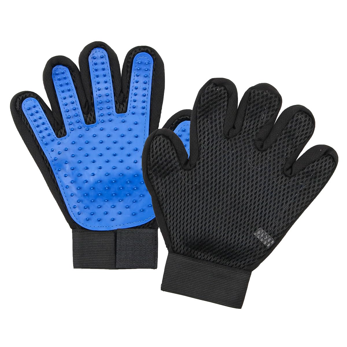 Namvo 2pcs Pet Gloves Gentle Grooming Gloves High Performance Glove Massage Gloves With Improved Five Finger Design - Great For Dogs And Cats (Blue)