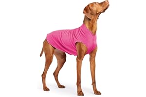 Gold Paw Stretch Fleece Dog Coat, Stretchy Pet Sweater, Machine Washable Pullover for Winter and Fall, Fuchsia, 18