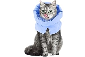 Leiksen Cat Cone Collar Soft, Cat Recovery Collar, Soft Cat Cone, Cat E Collar, Soft Cone for Cats,Cat Cones to Stop Licking, Cat Collar Licking, Donut Collar for Cats Adjustable Waterproof Blue S
