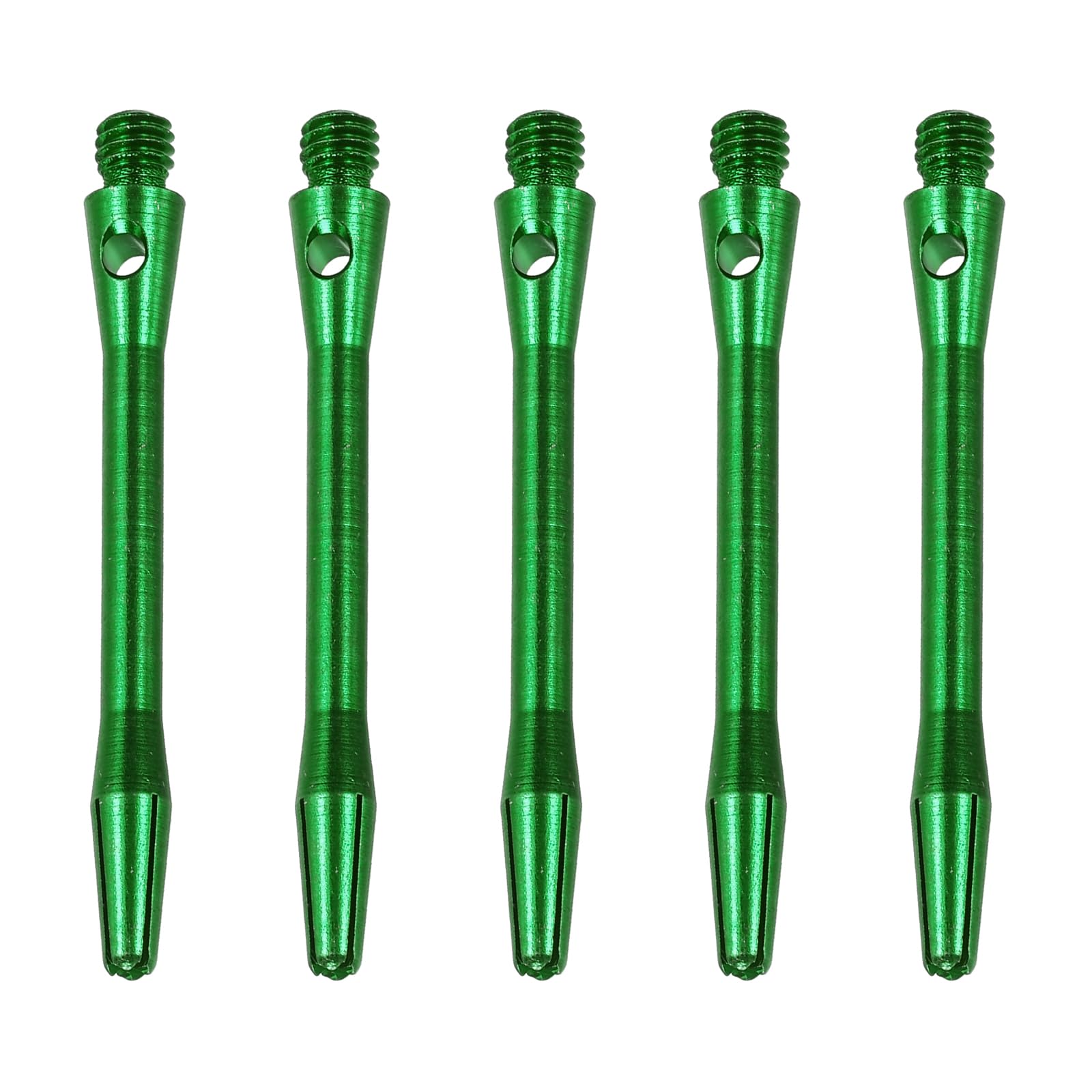 PATIKIL 45mm Aluminum Dart Shafts, 15 Pack Medium 2BA Thread Dart Stems Replacement Dart Accessories, Green