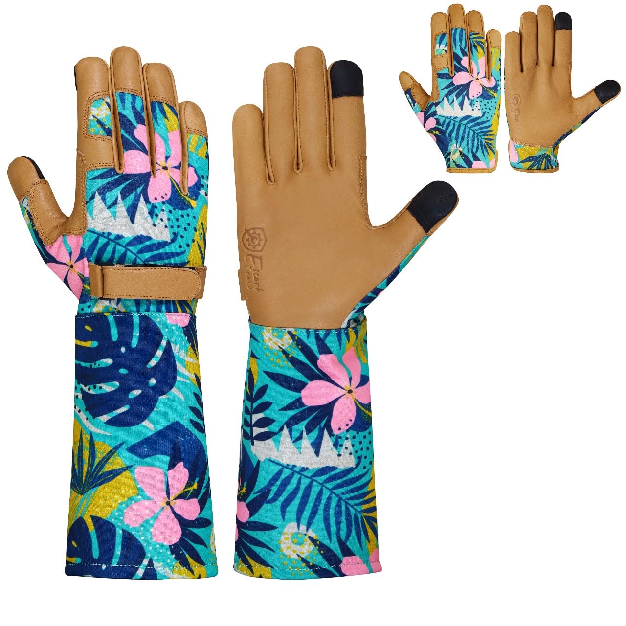 Escort Tools Ladies Leather Gardening Work Gloves Thorn Proof, Touch Screen, Multipurpose, Breathable High Dexterity Mechanic Heavy Duty Safety working Gloves For Women and Men (Green Long, M)