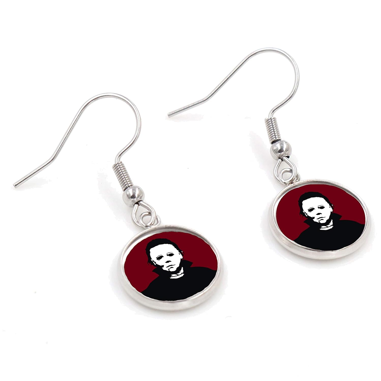 Amazon Com Michael Myers Halloween Silver Drop Dangle Earrings Beauty