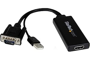 StarTech.com VGA to HDMI Adapter with USB Audio - VGA to HDMI Converter for Your Laptop / PC to HDTV - AV to HDMI Connector (